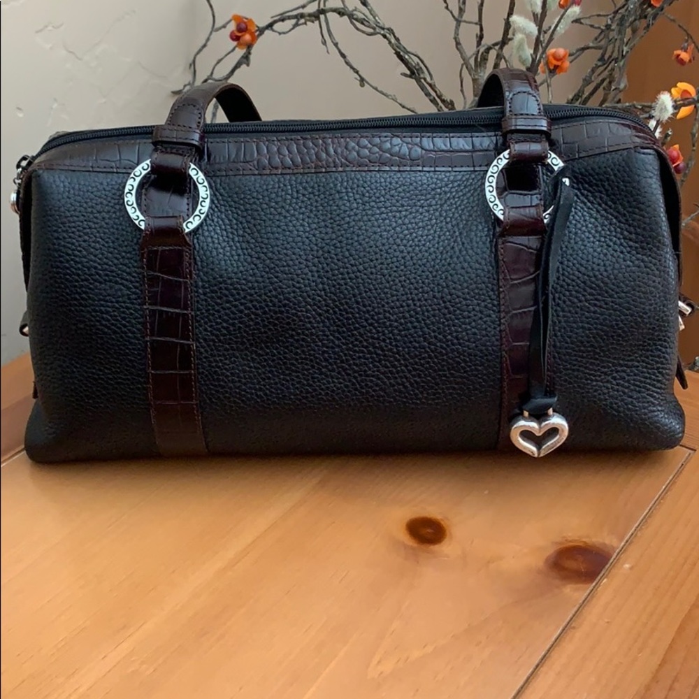Brighton bag-black and brown with silver accent
